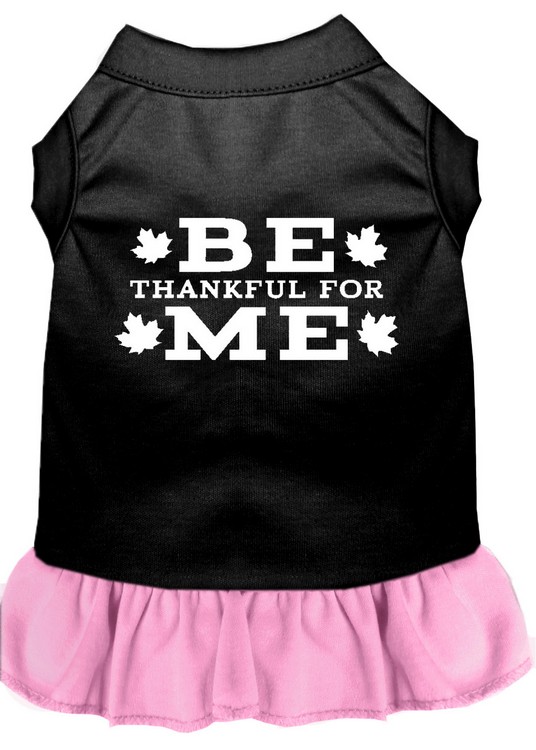 Be Thankful for Me Screen Print Dress Black with Light Pink Med